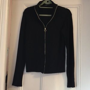 Zara Black Sweater with cute gold zipper